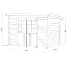 Abri de jardin Palmako Alice 6,1 m² 320 x 273 cm traité en autoclave par imprégnation
