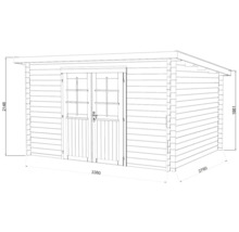 Abri de jardin Palmako Alice 9,0 m² 394 x 329 cm traité en autoclave par imprégnation
