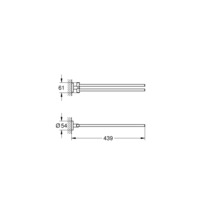 Barre porte-serviettes Grohe Quickfix Start double pivotant noir mat 411832430