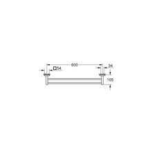 Badetuchhalter Grohe Quickfix Start Cube doppelt 600 mm schwarz matt 411042430