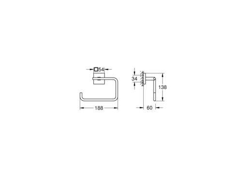 Dessin technique d''un porte-papier toilette avec dimensions