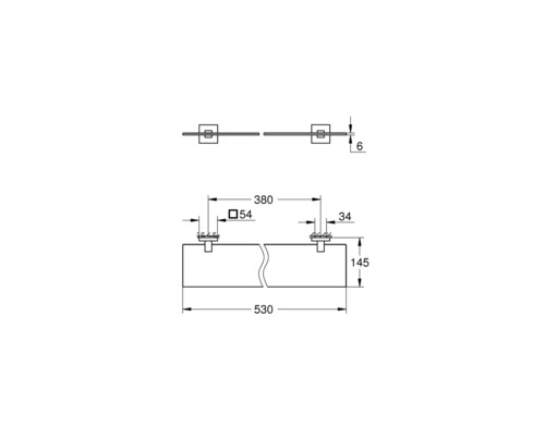 Schéma technique d''un porte-serviettes avec dimensions