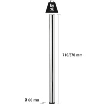 Tarrox Tischbein rund 71 cm Ø60 mm höhenverstellbar , chrom