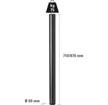 Tarrox Tischbein rund 87 cm Ø60 mm höhenverstellbar , schwarz