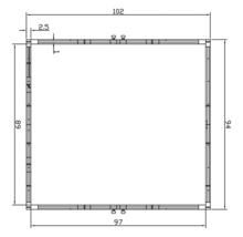 Dessin technique d''un cadre rectangulaire avec des mesures