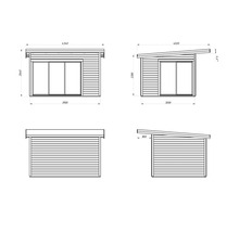 Abri de jardin Palmako Andrea 11,2 m² Slide avec plancher 434 x 402 cm naturel