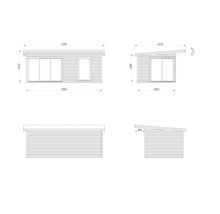 Abri de jardin Palmako Andrea avec plancher 639 x 402 cm naturel