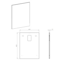 Technische Zeichnung einer Badewannenverkleidung mit den Maßen 600 x 800 x 19 mm.
