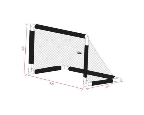 Abbildung eines AXI Fußballtors mit den Maßen 900 x 610 x 580 Millimeter