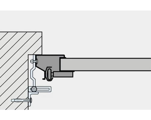 Vue détaillée d''une fixation de plafond avec éléments de montage