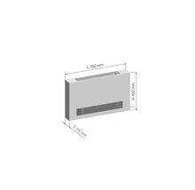 Dimensions d''un radiateur : 750 mm de longueur, 450 mm de hauteur, 115 mm de profondeur