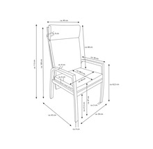 Schéma technique d''une chaise avec dimensions
