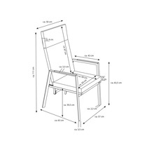 Dessin technique d''une chaise avec indications de dimensions