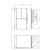 Dessin technique d''une installation de chauffage avec indications de dimensions.