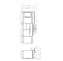 Schéma technique d''un meuble de cuisine avec dimensions