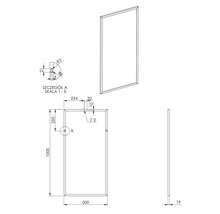 Miroir de salle de bains Jungborn 50x100x2 cm cadre noir mat
