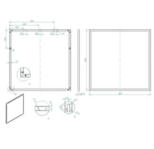 Miroir de salle de bains Jungborn 80x80x2 cm cadre noir mat