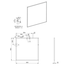 Miroir de salle de bains Jungborn 80x80x2 cm cadre chrome haute brillance