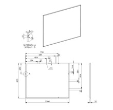 Miroir de salle de bains Jungborn 100x80x2 cm cadre chrome haute brillance