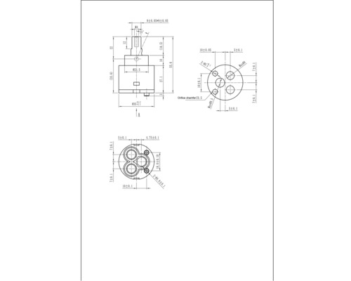 Dessin technique d''une vanne avec indications de mesure