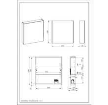 Jungborn Spiegelschrank 606 x 140 x 638 mm 1-türig mit beidseitigen Spiegeltüren und Seitenverspiegelung