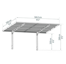 Carport simple CANOPIA by Palram Sydney Wave 286 x 587 cm noir