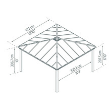 Carport simple CANOPIA by Palram Colorado 426 x 425 cm anthracite