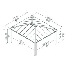 Carport simple CANOPIA by Palram Colorado 14x16 426 x 487 cm anthracite