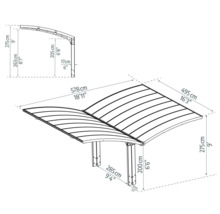 Carport double CANOPIA by Palram Arizona Wave 6x5 578 x 495 cm anthracite