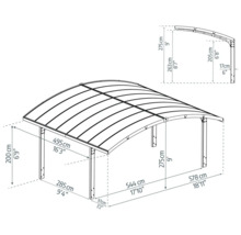 Carport double CANOPIA by Palram Arizona Wave 6x5 578 x 495 cm anthracite