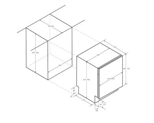Einbauspülmaschine Maße Schema