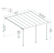 Toiture pour terrasse CANOPIA by Palram Sierra 3x10.35 434 x 295 cm anthracite