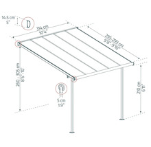 Toiture pour terrasse CANOPIA by Palram Sierra 3x10.35 314 x 295 cm anthracite