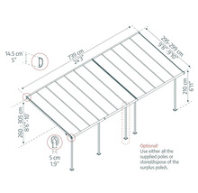 Toiture pour terrasse CANOPIA by Palram Sierra 3x7.30 739 x 295 cm anthracite