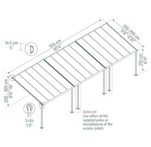Toiture pour terrasse CANOPIA by Palram Feria 3x9.15 924 x 295 cm anthracite