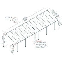 Toiture pour terrasse CANOPIA by Palram Feria 3x10.92 1092 x 294 cm anthracite