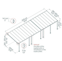 Toiture pour terrasse CANOPIA by Palram Feria 4x10.31 1031 x 380 cm anthracite