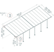 Terrassenüberdachung CANOPIA by Palram Feria 4x8.50 850 x 380 cm anthrazit