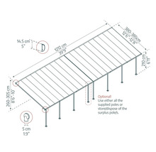 Toiture pour terrasse CANOPIA by Palram Feria 4x12.12 1212 x 380 cm anthracite