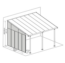 Paroi latérale CANOPIA by Palram 4 m 319 x 7 cm gris
