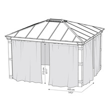 Jeu de rideaux CANOPIA by Palram Dallas 212 x 435 cm anthracite