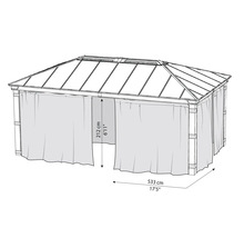 Jeu de rideaux CANOPIA by Palram Dallas 212 x 533 cm anthracite