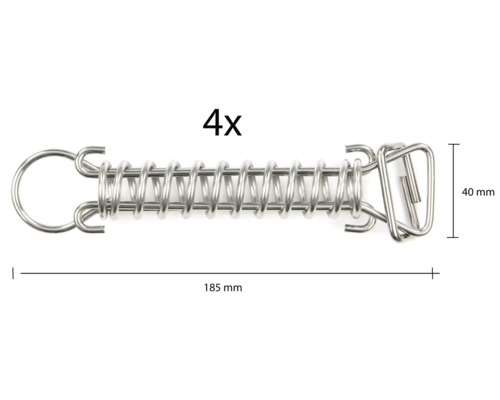 Quatre pièces goupilles élastiques, 185 mm de longueur et 40 mm de largeur