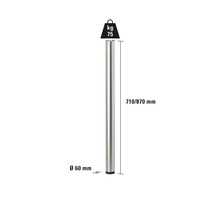 Pied de table en métal, longueur 710 à 870 mm, diamètre 60 mm, capacité de charge maximale 75 kg