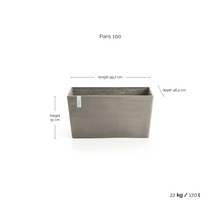Pot de fleurs Ecopots Paris plastique Ø 96,6 cm 99,7 x 46,4 x 51 cm brun