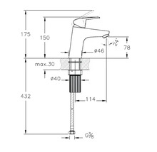 Schéma technique d''un robinet avec dimensions