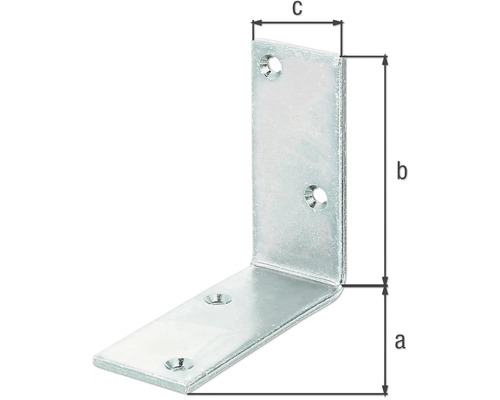 Winkelverbinder mit Abmessungen a, b und c