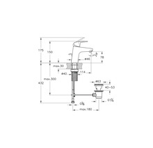 Dessin technique d''un robinet avec indications de dimensions