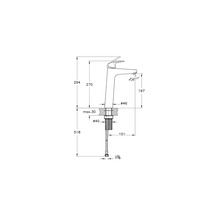 Dessin technique d''un robinet avec indications de mesure