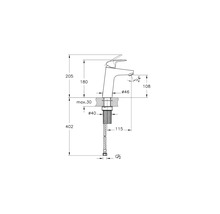 Schéma technique d''un robinet avec dimensions